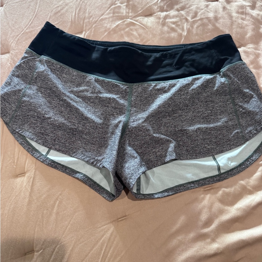 lululemon speed 2.5” Gray and Black Athletic Shorts